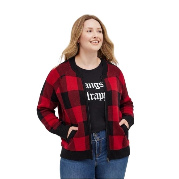 TORRID Cardigan Zip Up Bomber Sweater Size 3 - Picture 1 of 4